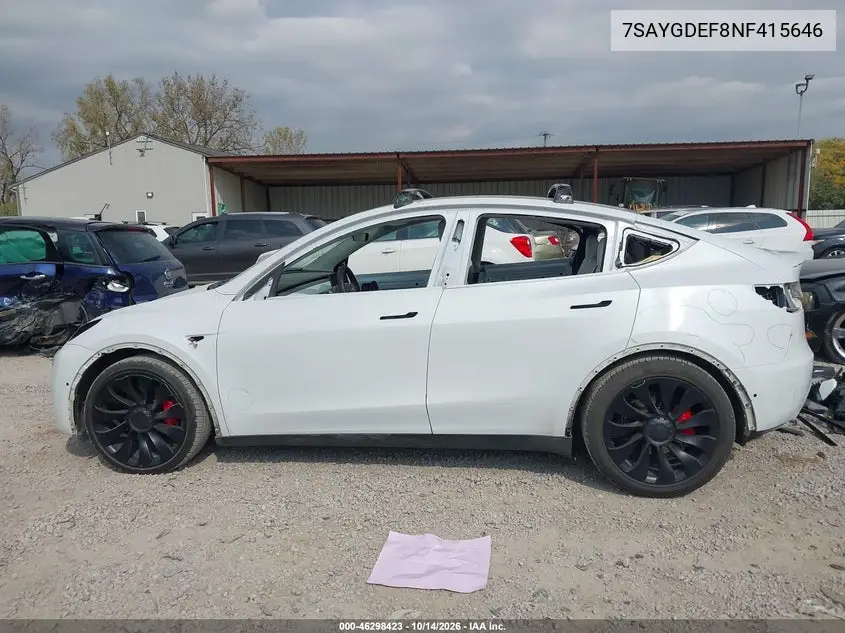 2022 TESLA MODEL Y VIN 7SAYGDEF8NF415646 — фото 14