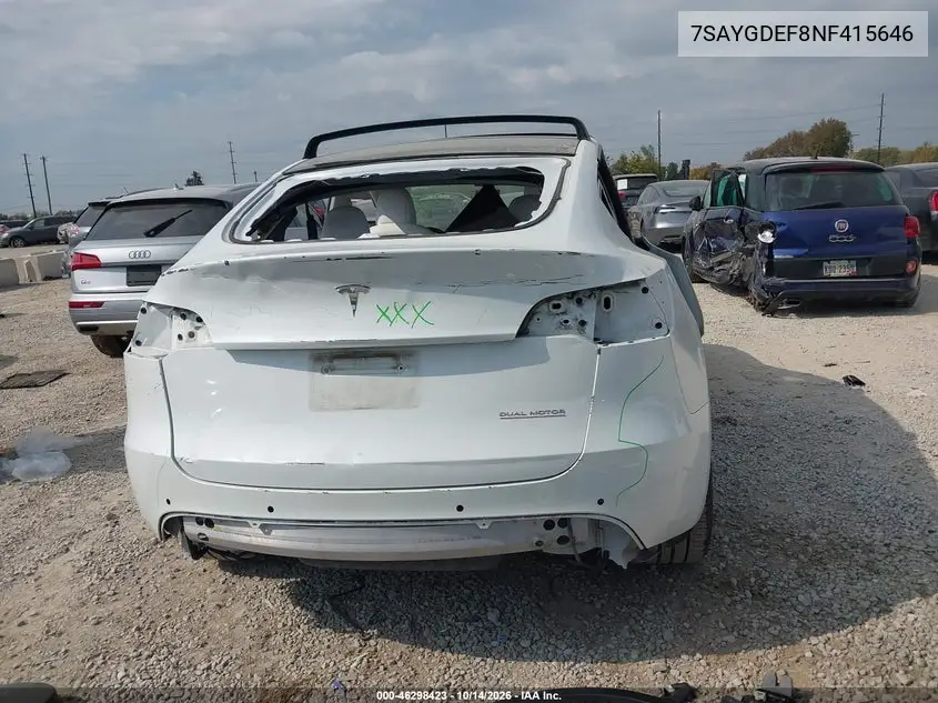 2022 TESLA MODEL Y VIN 7SAYGDEF8NF415646 — фото 16