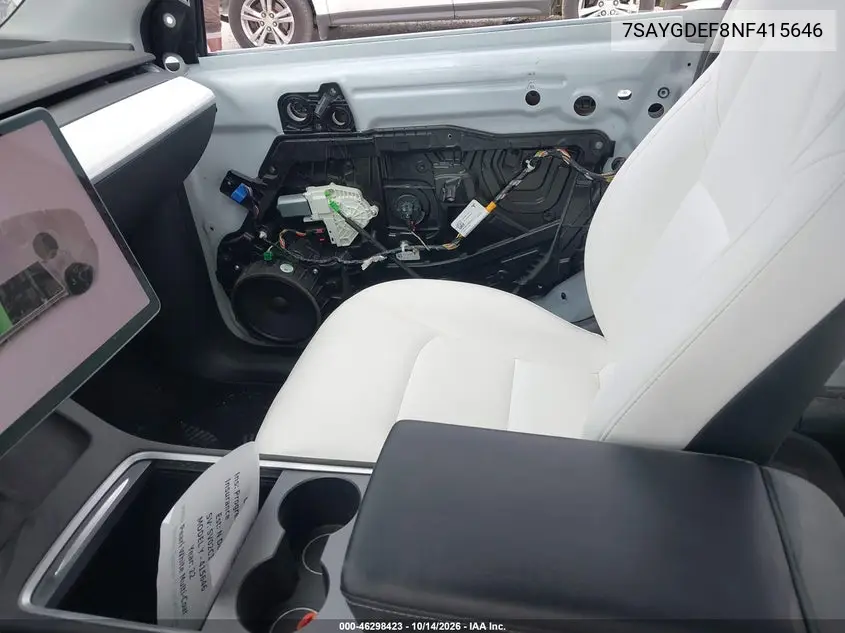 2022 TESLA MODEL Y VIN 7SAYGDEF8NF415646 — фото 19