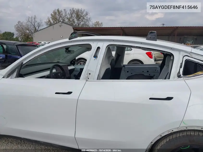 2022 TESLA MODEL Y VIN 7SAYGDEF8NF415646 — фото 22
