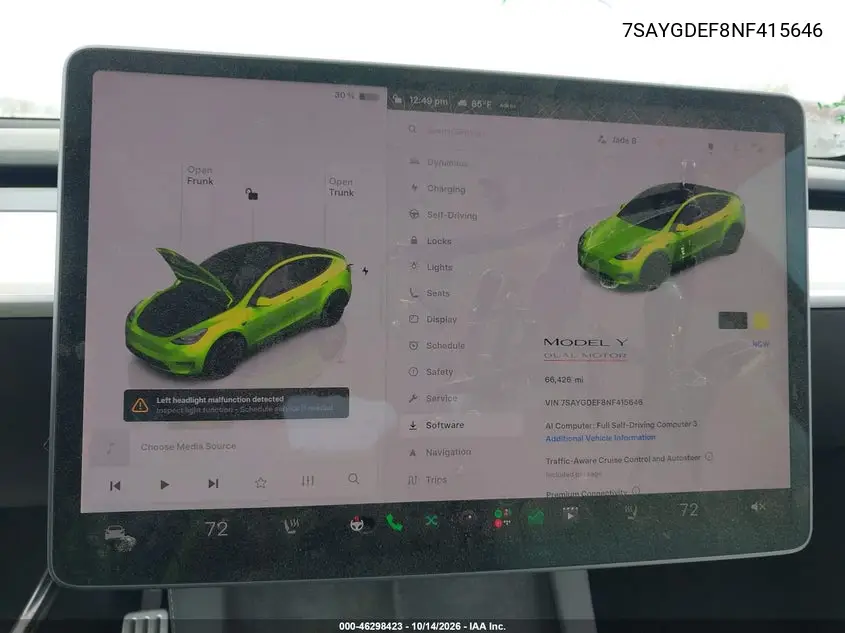 2022 TESLA MODEL Y VIN 7SAYGDEF8NF415646 — фото 7