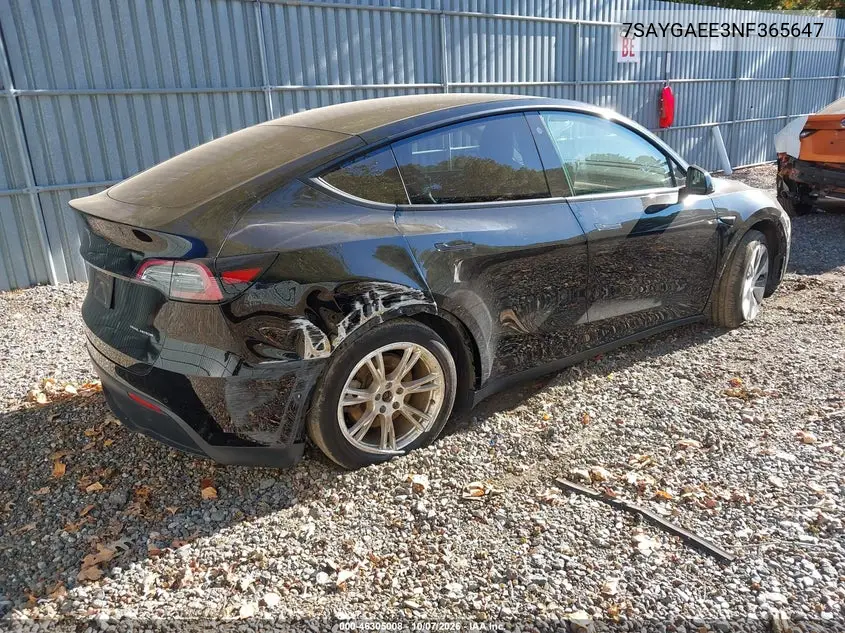 2022 TESLA MODEL Y VIN 7SAYGAEE3NF365647 — фото 4