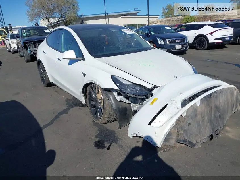 TESLA MODEL Y 2022, VIN 7SAYGDEE4NF556897