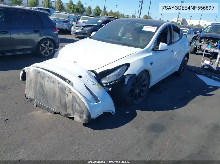 2022 TESLA MODEL Y VIN 7SAYGDEE4NF556897 — фото 2