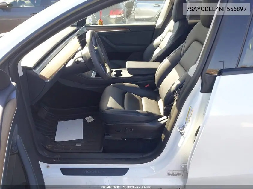 2022 TESLA MODEL Y VIN 7SAYGDEE4NF556897 — фото 5