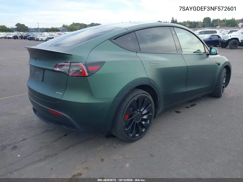 2022 TESLA MODEL Y VIN 7SAYGDEF3NF572601 — фото 4