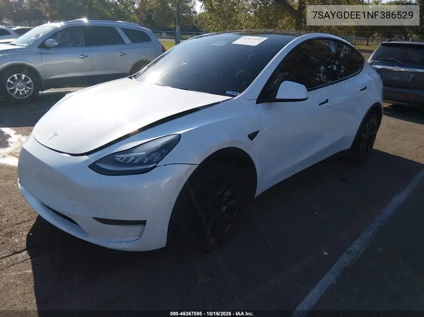 2022 TESLA MODEL Y VIN 7SAYGDEE1NF386529 — фото 2