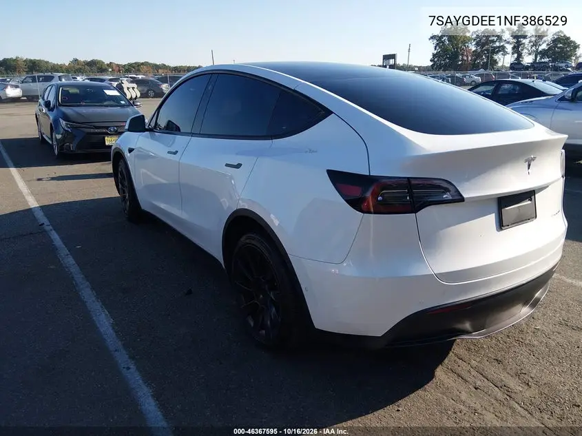 2022 TESLA MODEL Y VIN 7SAYGDEE1NF386529 — фото 3
