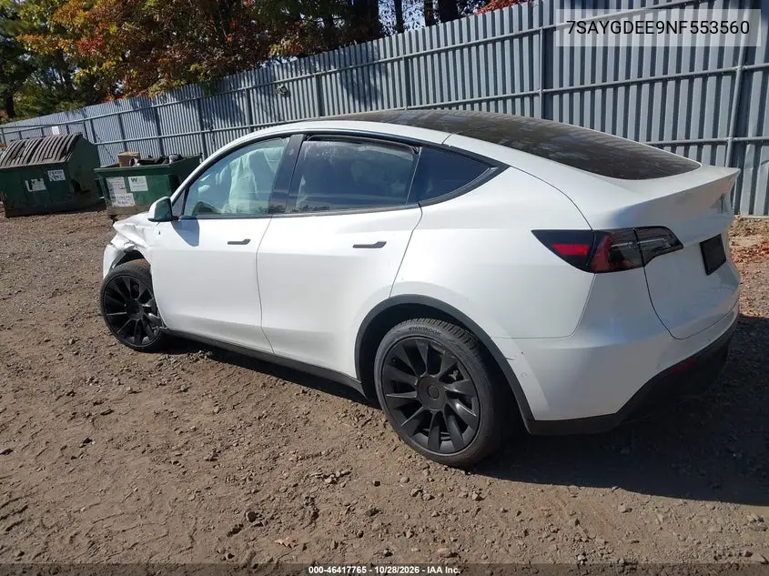 2022 TESLA MODEL Y VIN 7SAYGDEE9NF553560 — фото 3