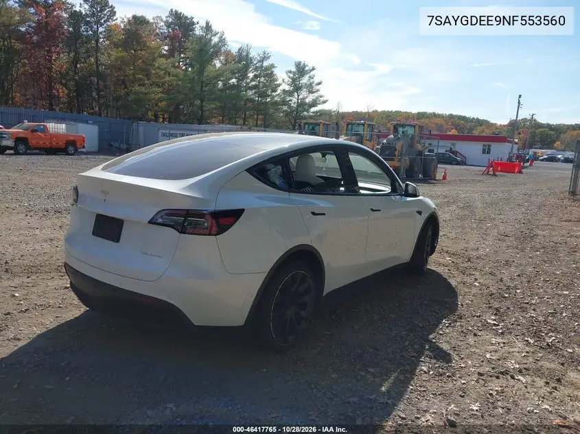 2022 TESLA MODEL Y VIN 7SAYGDEE9NF553560 — фото 4