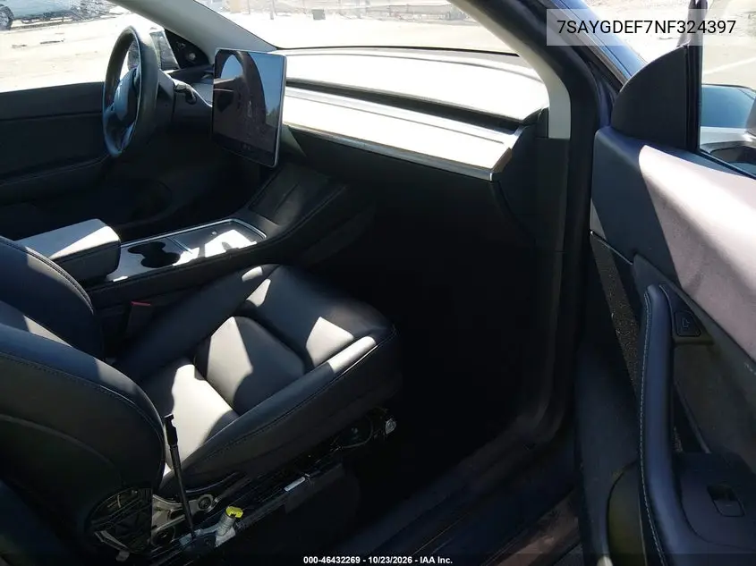 2022 TESLA MODEL Y VIN 7SAYGDEF7NF324397 — фото 5