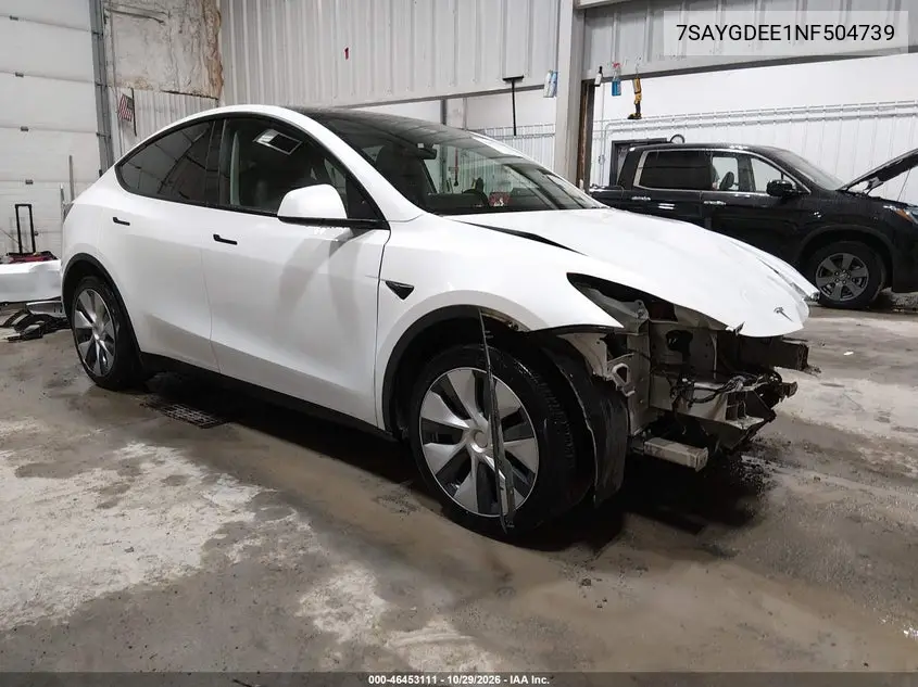 TESLA MODEL Y 2022, VIN 7SAYGDEE1NF504739