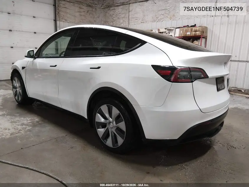 2022 TESLA MODEL Y VIN 7SAYGDEE1NF504739 — фото 3