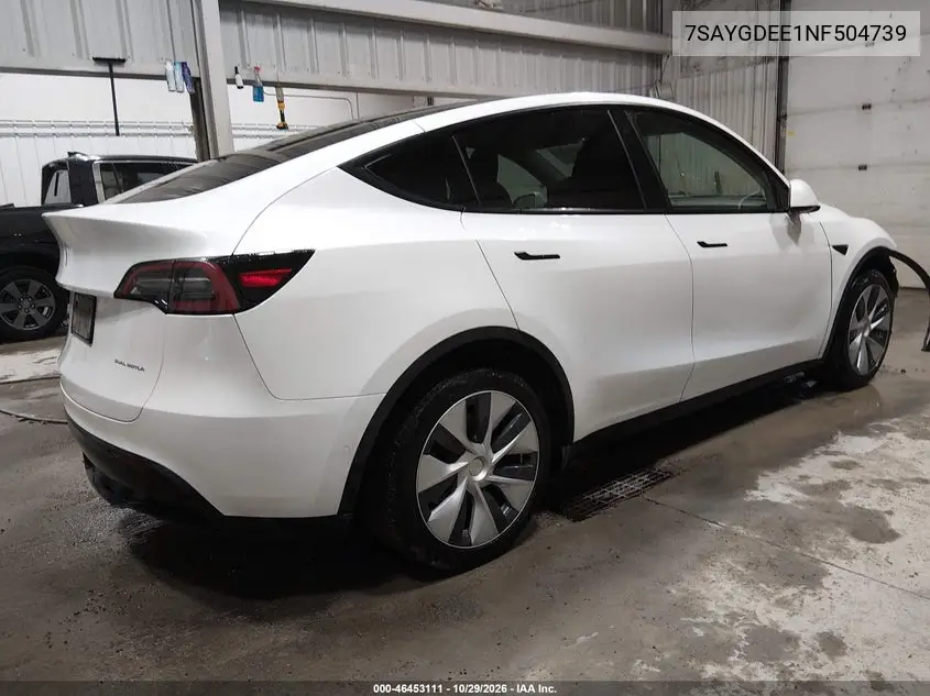 2022 TESLA MODEL Y VIN 7SAYGDEE1NF504739 — фото 4