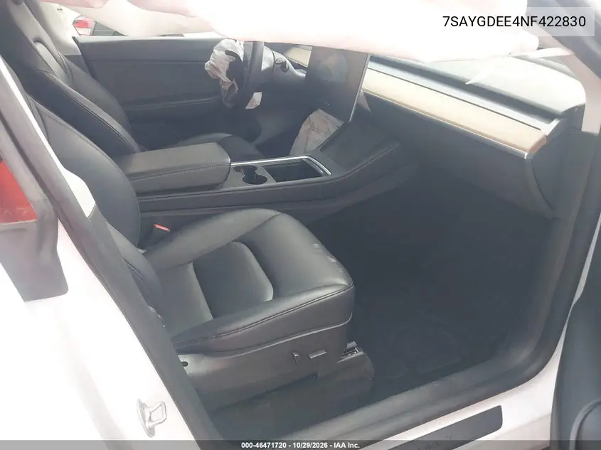 2022 TESLA MODEL Y VIN 7SAYGDEE4NF422830 — фото 5