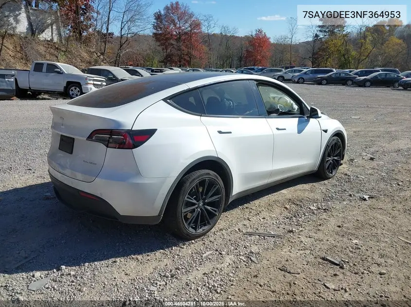 2022 TESLA MODEL Y VIN 7SAYGDEE3NF364953 — фото 4