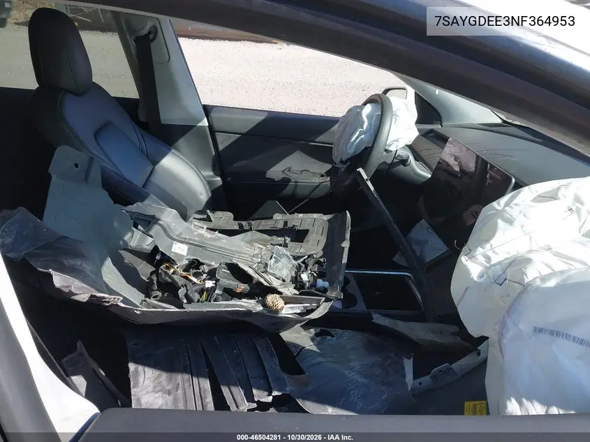 2022 TESLA MODEL Y VIN 7SAYGDEE3NF364953 — фото 5