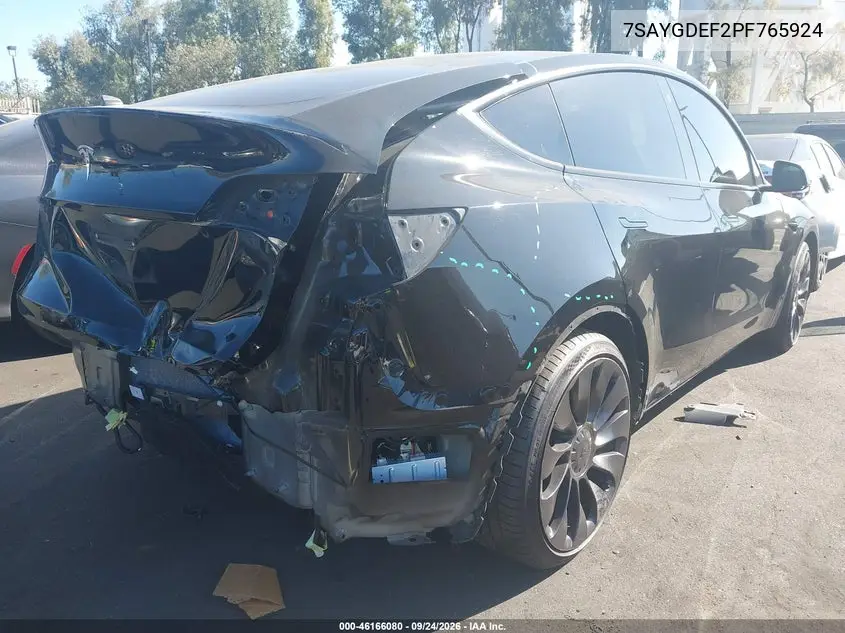 2023 TESLA MODEL Y VIN 7SAYGDEF2PF765924 — фото 4