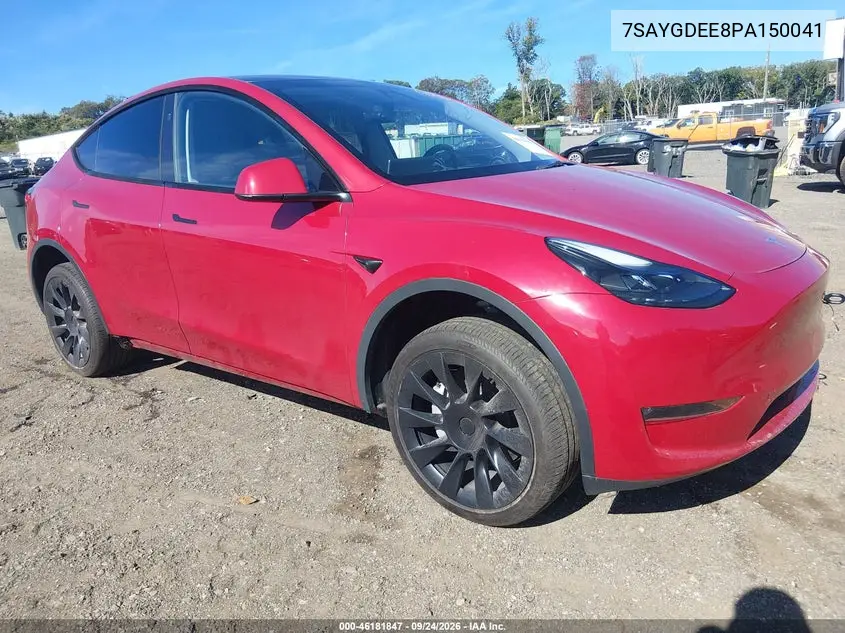 TESLA MODEL Y 2023, VIN 7SAYGDEE8PA150041