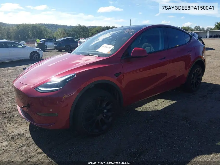 2023 TESLA MODEL Y VIN 7SAYGDEE8PA150041 — фото 2