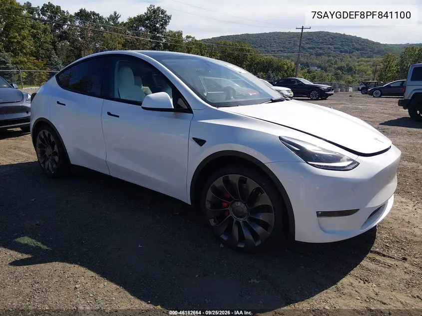 TESLA MODEL Y 2023, VIN 7SAYGDEF8PF841100