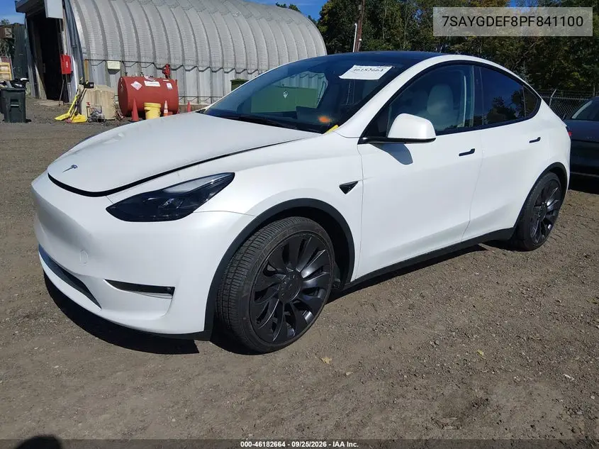 2023 TESLA MODEL Y VIN 7SAYGDEF8PF841100 — фото 2