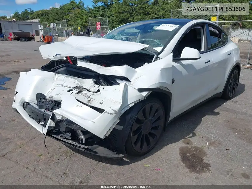 2023 TESLA MODEL Y VIN 7SAYGDEF1PF853606 — фото 2