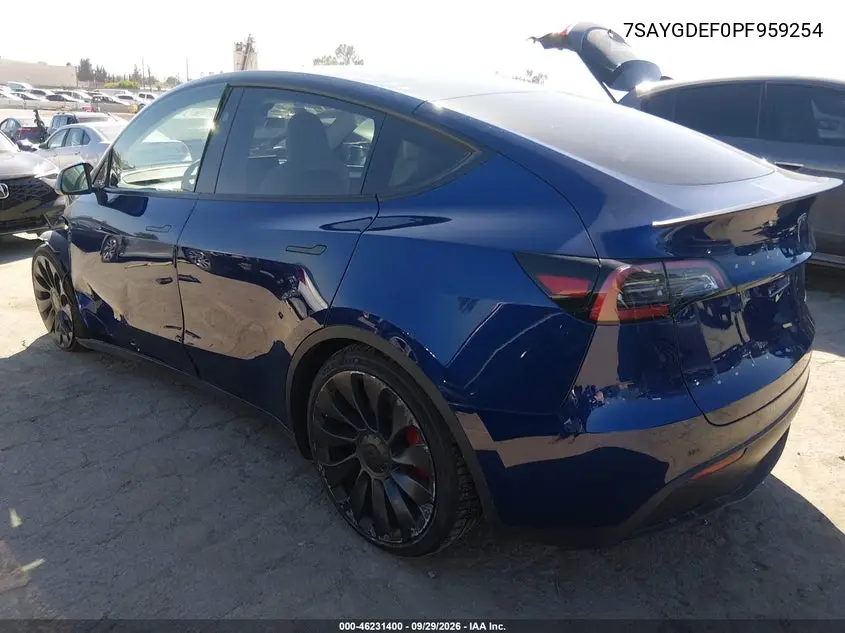 2023 TESLA MODEL Y VIN 7SAYGDEF0PF959254 — фото 3