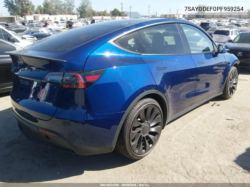 2023 TESLA MODEL Y VIN 7SAYGDEF0PF959254 — фото 4