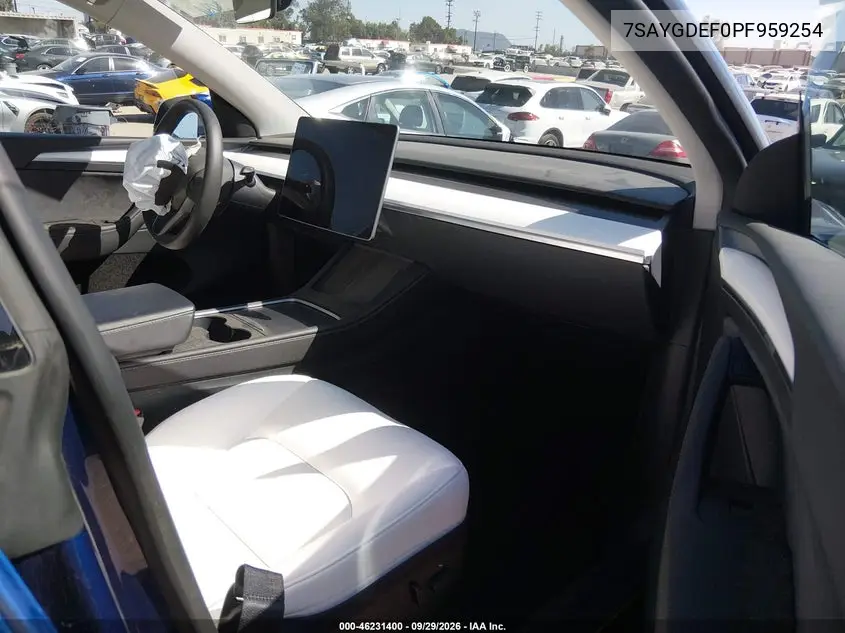 2023 TESLA MODEL Y VIN 7SAYGDEF0PF959254 — фото 5