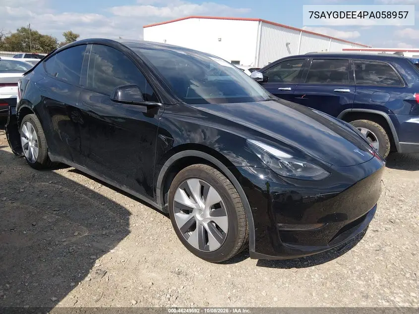 TESLA MODEL Y 2023, VIN 7SAYGDEE4PA058957