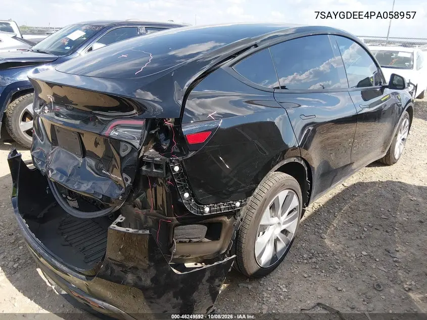 2023 TESLA MODEL Y VIN 7SAYGDEE4PA058957 — фото 4
