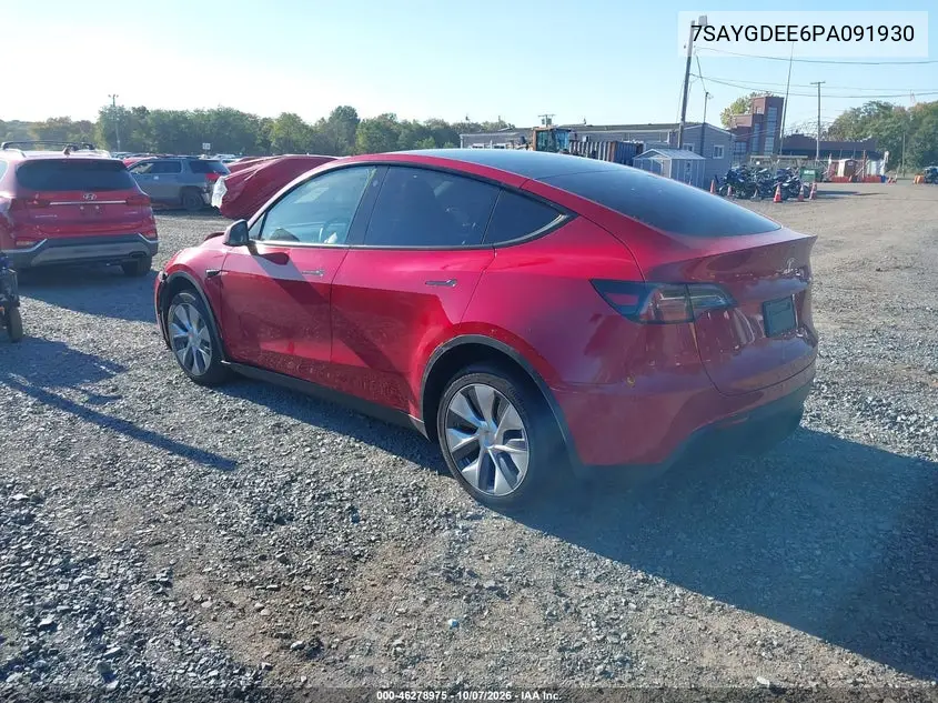 2023 TESLA MODEL Y VIN 7SAYGDEE6PA091930 — фото 3