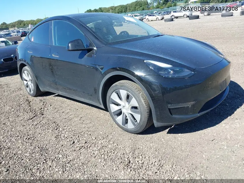 TESLA MODEL Y 2023, VIN 7SAYGDEE3PA177308