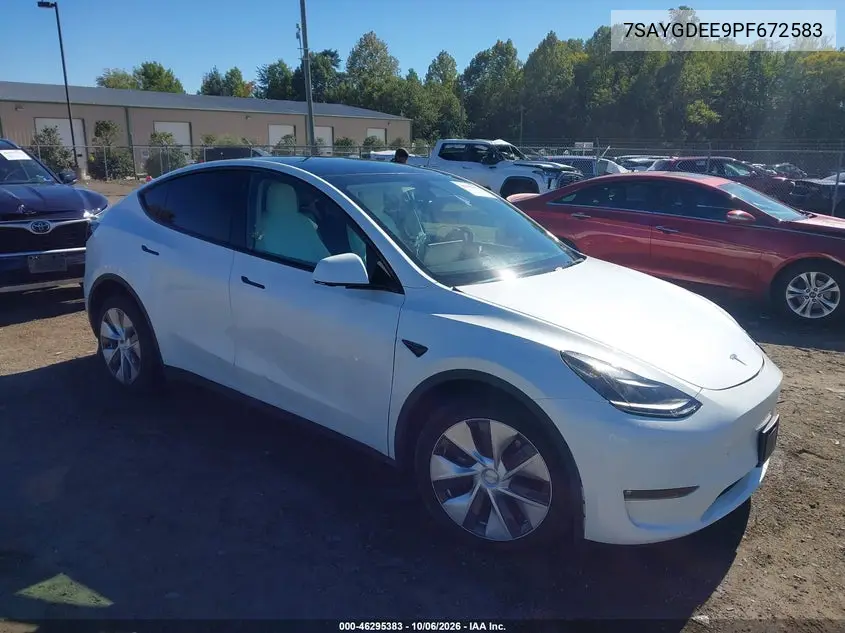 TESLA MODEL Y 2023, VIN 7SAYGDEE9PF672583