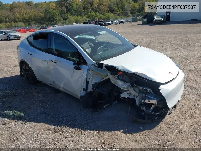 TESLA MODEL Y 2023, VIN 7SAYGDEE4PF687587