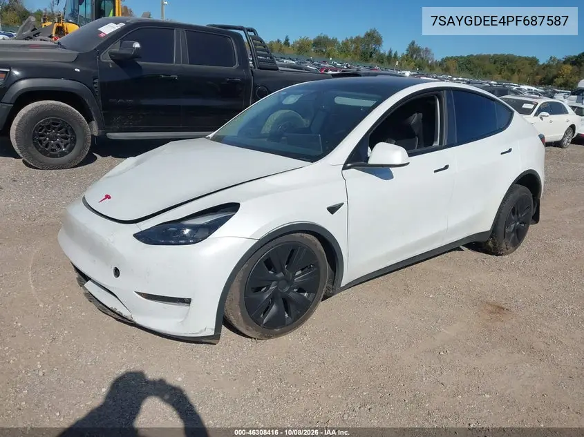 2023 TESLA MODEL Y VIN 7SAYGDEE4PF687587 — фото 2
