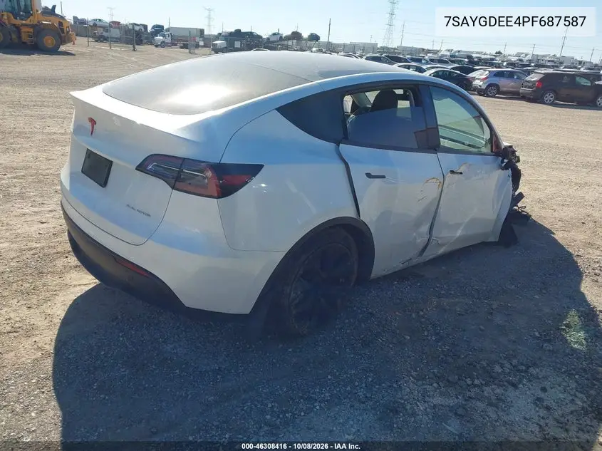 2023 TESLA MODEL Y VIN 7SAYGDEE4PF687587 — фото 4