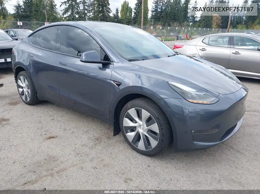 TESLA MODEL Y 2023, VIN 7SAYGDEEXPF757187