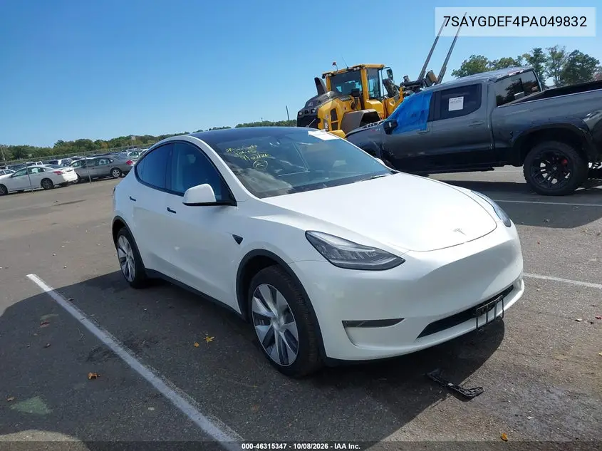 TESLA MODEL Y 2023, VIN 7SAYGDEF4PA049832