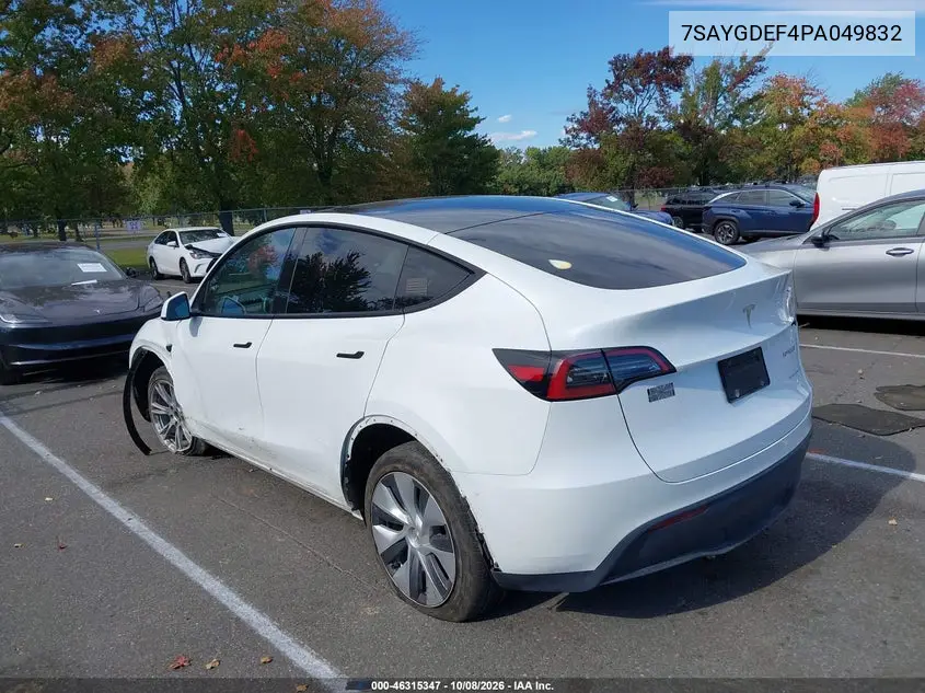 2023 TESLA MODEL Y VIN 7SAYGDEF4PA049832 — фото 3