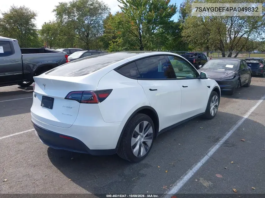 2023 TESLA MODEL Y VIN 7SAYGDEF4PA049832 — фото 4