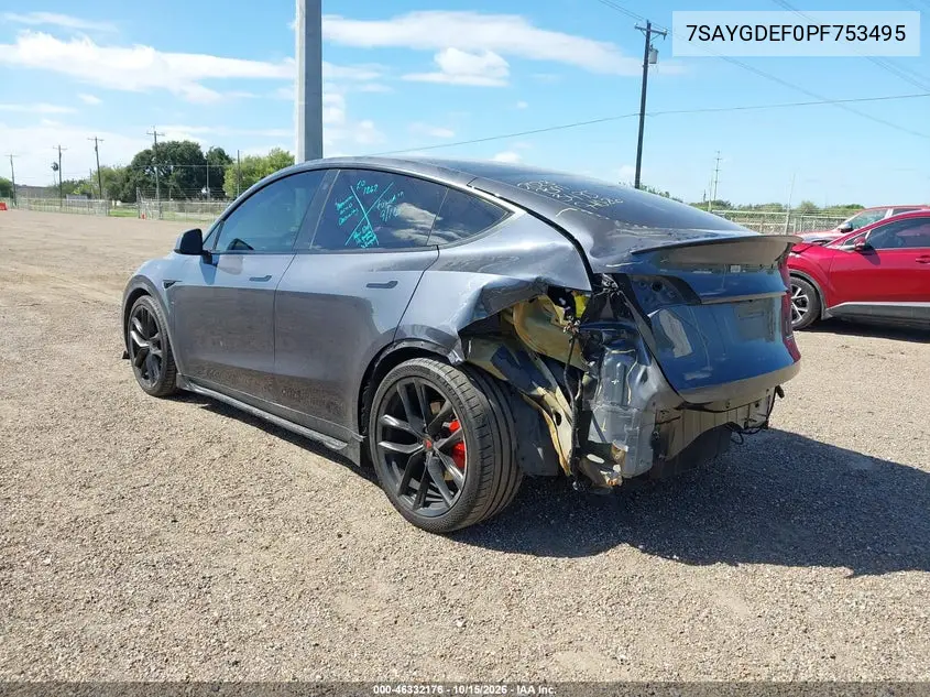 2023 TESLA MODEL Y VIN 7SAYGDEF0PF753495 — фото 3