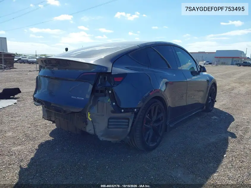 2023 TESLA MODEL Y VIN 7SAYGDEF0PF753495 — фото 4