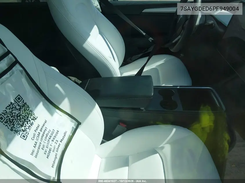2023 TESLA MODEL Y VIN 7SAYGDED6PF949004 — фото 5