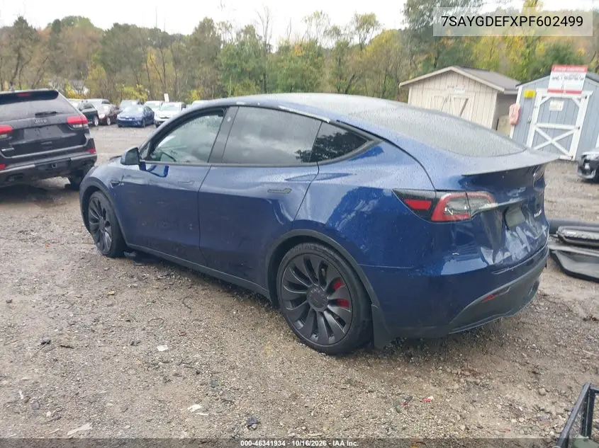 2023 TESLA MODEL Y VIN 7SAYGDEFXPF602499 — фото 3