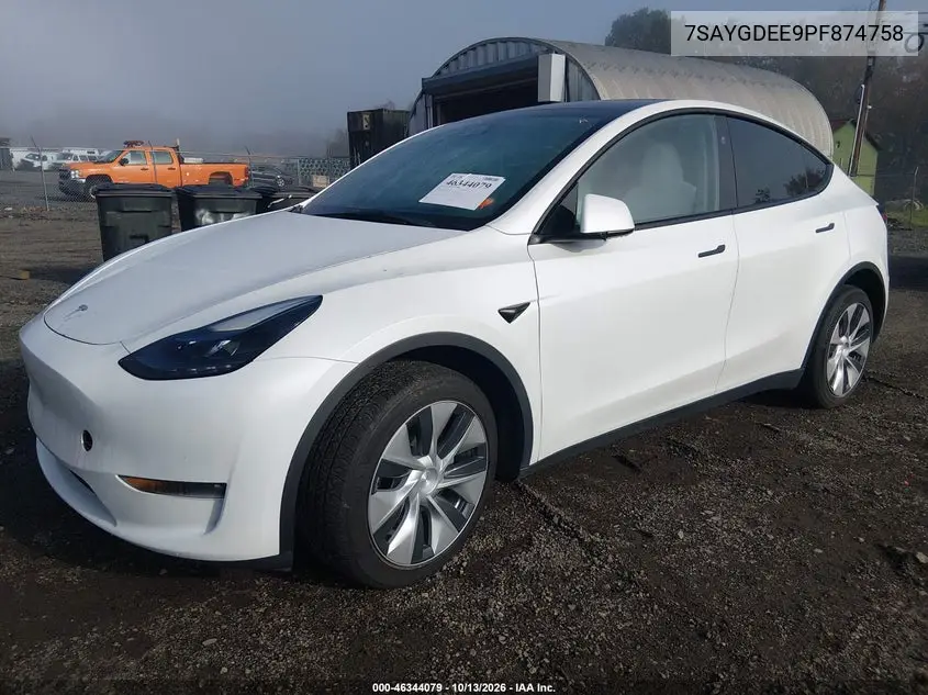 2023 TESLA MODEL Y VIN 7SAYGDEE9PF874758 — фото 2