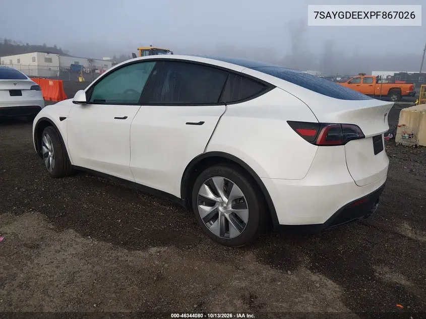 2023 TESLA MODEL Y VIN 7SAYGDEEXPF867026 — фото 3