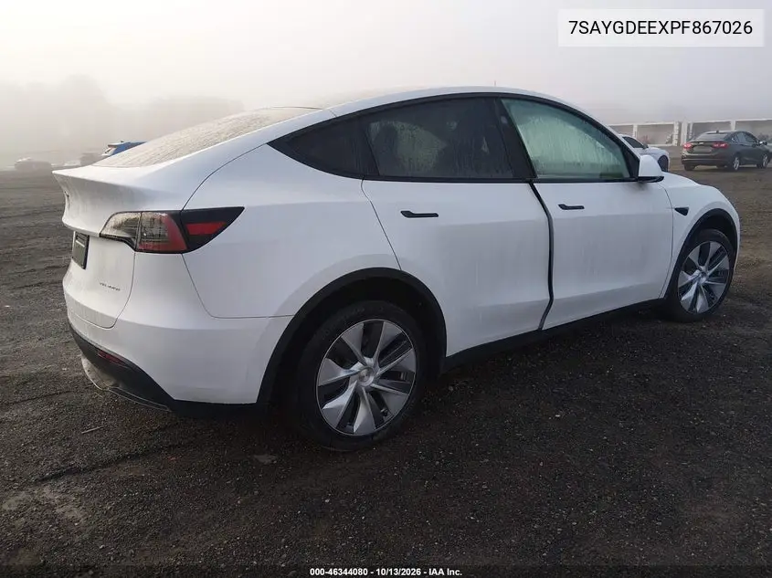 2023 TESLA MODEL Y VIN 7SAYGDEEXPF867026 — фото 4