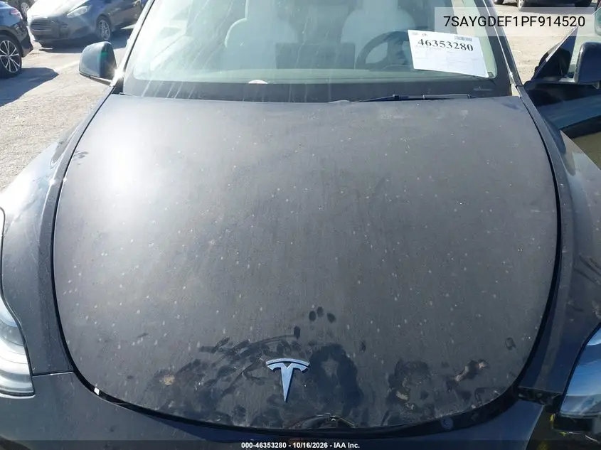 2023 TESLA MODEL Y VIN 7SAYGDEF1PF914520 — фото 10